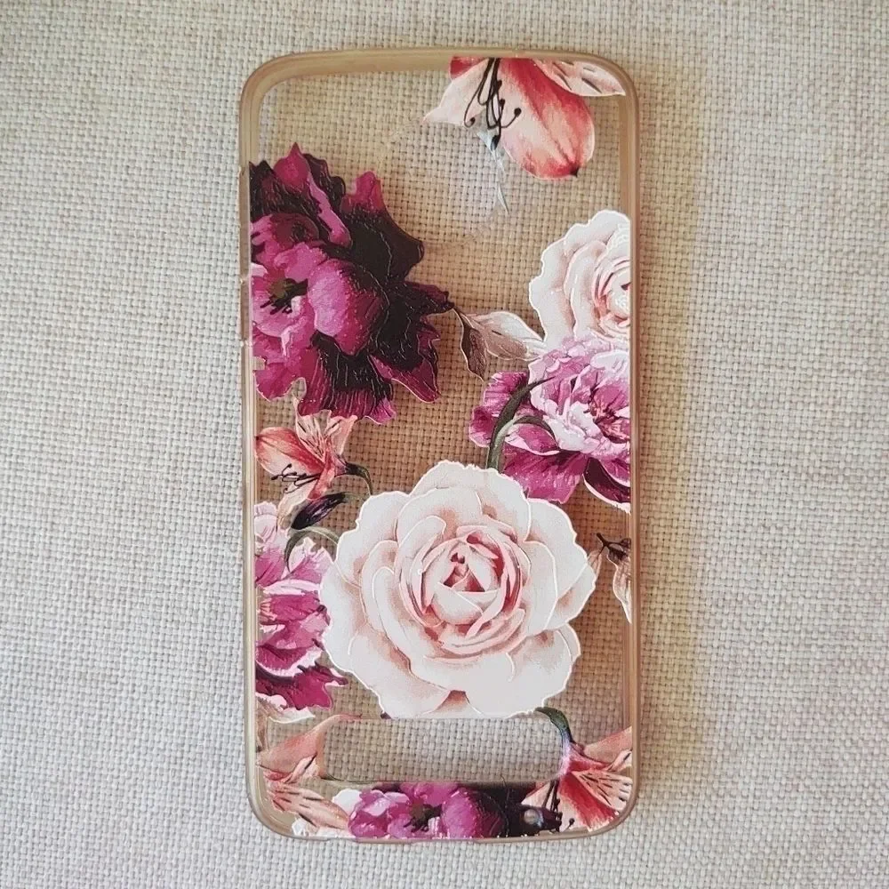 𝅺moto Z2 PLAY Silicone Floral Phone Case